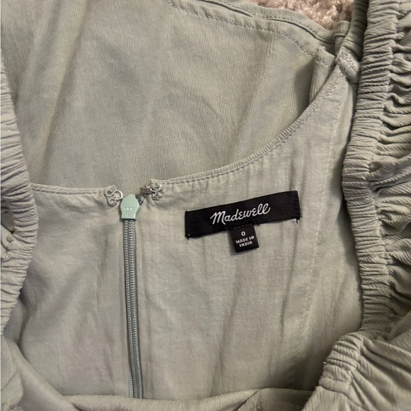 Madewell Sweetheart Puff-Sleeve Midi Dress frosted sage size 0 EUC - Picture 6 of 7